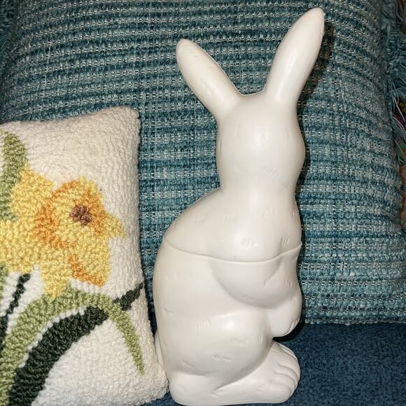 Vintage Peoria Plastic 11" Easter Bunny Rabbit Blow Mold Candy Container - Picture 6 of 13